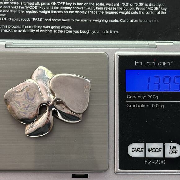 Angela Cummings 925 Sterling Orchid Brooch Pin - Picture 9 of 9